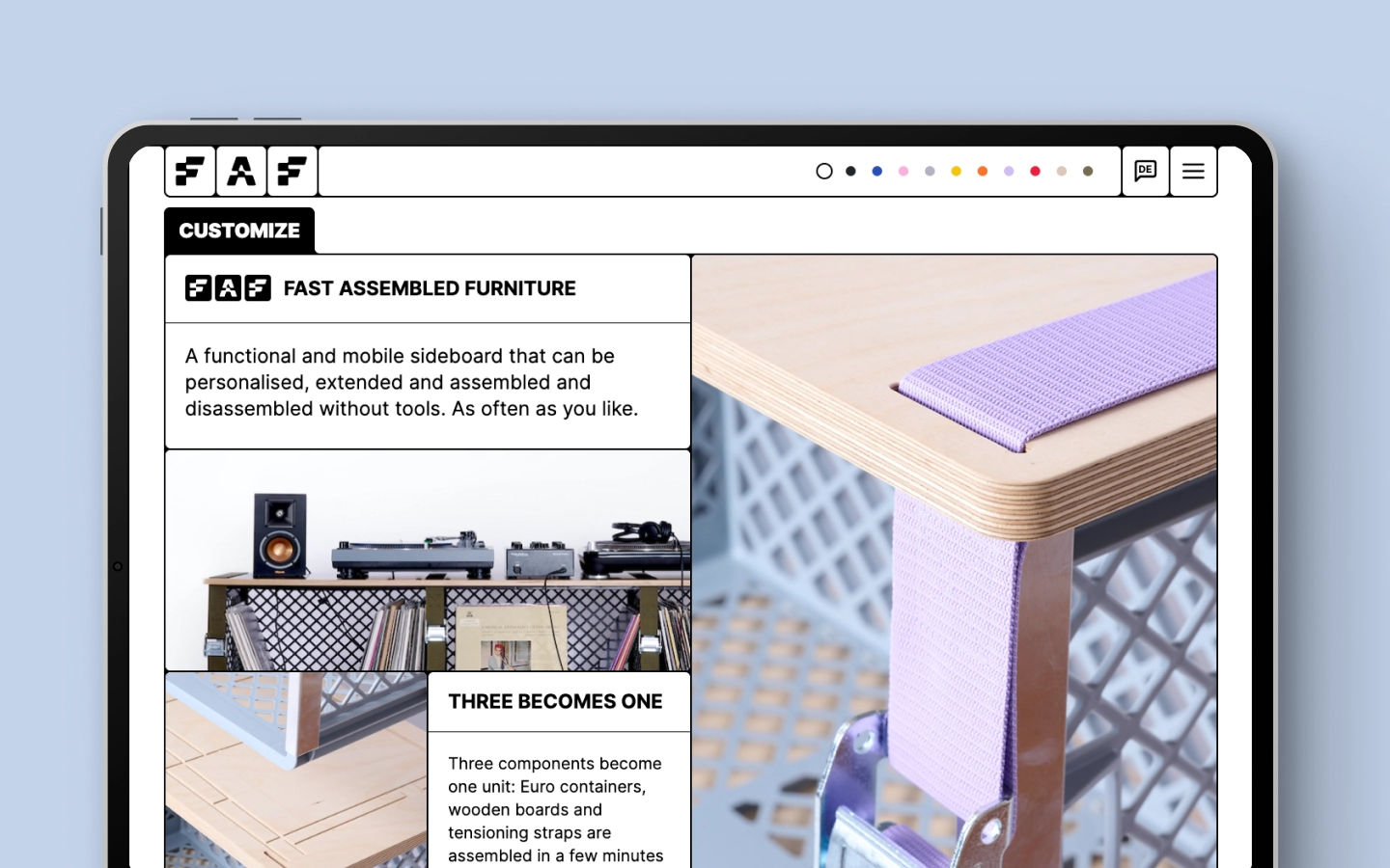 Screenshot of the project Fast Assembled Furniture