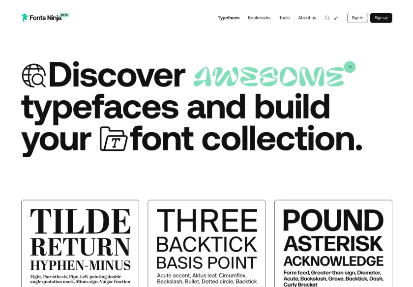 Cover image of "Discover, buy and download awesome fonts - Fonts Ninja"