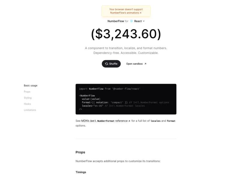 Cover image of "
			NumberFlow for React - Transition and format numbers
		"