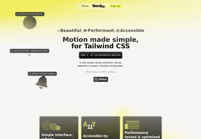 Cover image of "Rombo | Animation library for Tailwind CSS Library"