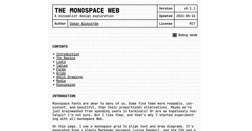 Cover image of "The Monospace Web"